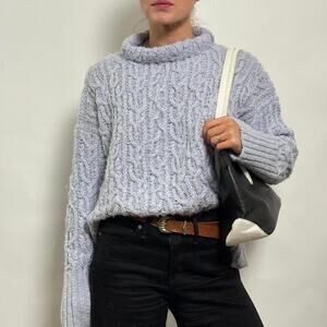 Lou & Grey Light Blue Turtleneck Sweater - XL